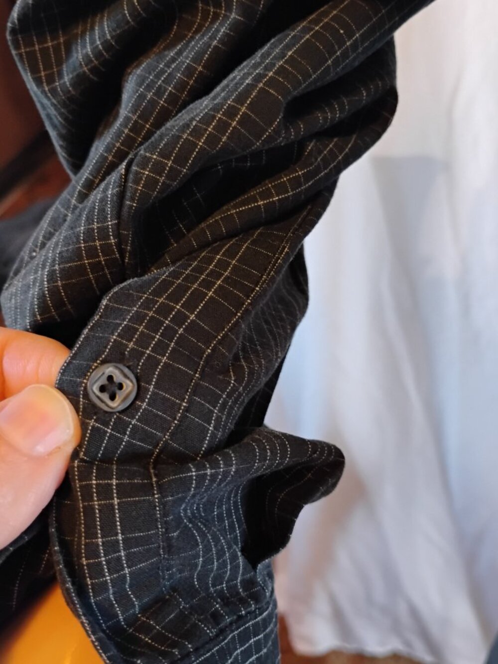 Axist | Black & White Small Square Print Dress Shirt | Medium | Like New - Picture 6 of 8